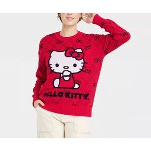 Target Women's Sanrio Hello Kitty Graphic Crew Neck Sweater Red Size Large